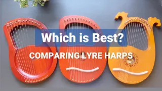 Comparing 16 String LYRE HARPS. Which is BEST? | Solid Body? Hollow? Deer? Sound Hole? (Aklot Lyres)