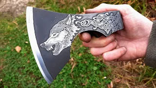 Steel wolf. Made from a rusty axe