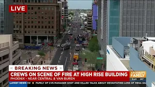 Crews on scene of fire at high-rise downtown Phoenix hotel