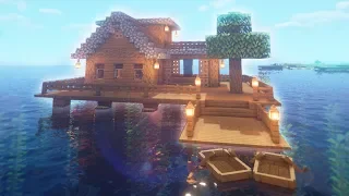 Minecraft: Simple Floating Warer House Build | EASY Survival Starter House Tutorial