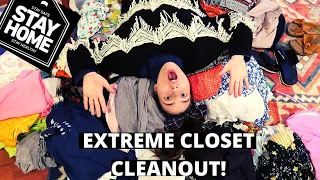 EXTREME CLOSET CLEANOUT! ORGANIZATION IN QUARANTINE (Spring Cleaning #WithMe // What day is it?)