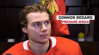 Connor Bedard Preseason Pregame Media vs. DET | Chicago Blackhawks