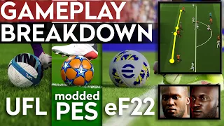 UFL Gameplay Analysis vs 'modded PES' and eFootball 2022