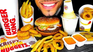 ASMR BURGER KING ICE CREAM CONE CHICKEN NUGGETS WHOPPER FRIES ONION RINGS MUKBANG EATING SHOW SOUNDS