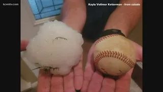 Large hail falls on Central Texas