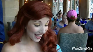 Ariel Greets Guests at Cinderella's Royal Table in Walt Disney World