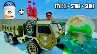 RC New 6WD Military Truck Vs Slime Glue Sting - Chatpat toy TV