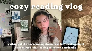 reading vlog 📖💘 dreamland billionaires series, getting out of a reading slump, reading on my kindle