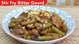 Stir Fry Bitter Gourd with Pork in Black Bean Sauce Recipe