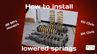 How to install lowered springs on shocks - Honda EK Civic