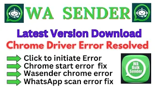 Wa Sender|wasender chrome start error|Click to initiate error|Contact not Found Error issue resolved