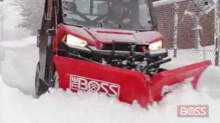 BOSS UTV Power-V XT Plow In Action