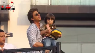 Shahrukh Khan 52nd Birthday With Abram Khan Outside Mannat with Crazy Fans