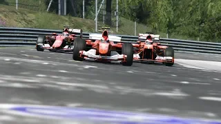 F1 Ferrari F2004 vs Ferrari F138 vs Ferrari SF15-T at Nordschleife