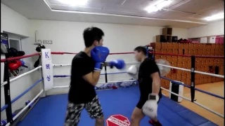 헤비급 프로선수 vs 일반회원의 툭탁툭탁 복싱 스파링 훈련 *간단해설* boxing sparring