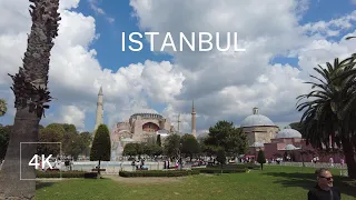 ISTANBUL WALKING TOUR 4K | HAGIA SOPHIA | BLUE MOSQUE | HISTORICAL AREA