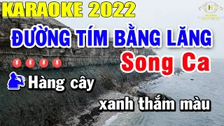 Đường Tím Bằng Lăng Karaoke Song Ca | Beat Mới Dễ Hát Âm Thanh Chuẩn | Trọng Hiếu