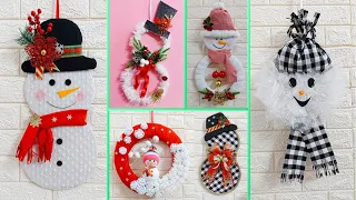 6 Economical Snowman Wreath made with simple material |DIY Affordable Christmas craft idea🎄215