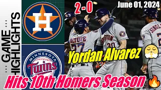Astros vs Twins Game Highlights | June 01, 2024 | Yordan Alvarez 🤘 Hits Homers 10th Of Season 🤘
