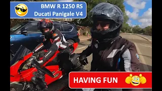 BMW R 1250 RS and Ducati Panigale V4 Having Fun