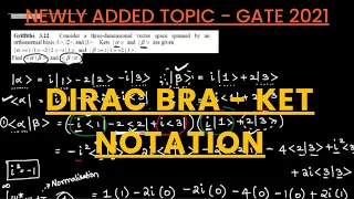 Dirac's Bra - Ket notation | Quantum mechanics |  Newly added topic Gate Chemistry - 2021|