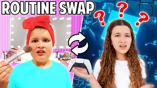 🤯BROTHERS vs SISTERS ROUTiNES SWAP!! gone wrong***