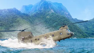 Massive US Helicopter Lands on Water During Special Forces Operation