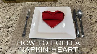 How to Fold a cloth Napkin in to Heart Shape | Easy Fold.