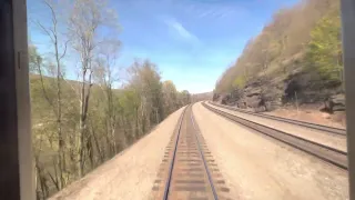 Rounding World Famous Horseshoe Curve on Amtrak’s Pennsylvanian east, Cresson, PA east on 5-10-2022