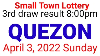 STL - QUEZON April 3, 2022 3RD DRAW RESULT