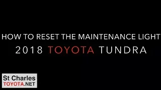 2018 Tundra Maintenance Reset