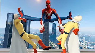 GTA 5 - Ragdolls And Falls 3 - Saitama Vs Spider-Man (No God Mode)