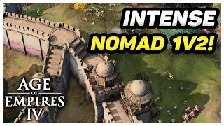 I Fought an EPIC 1v2 in Age of Empires 4 Nomad and I WON!!!