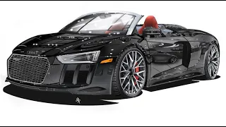SBA A0123: Audi R8 V10 Plus Spyder Showroom Special - Realistic Car Drawing using Procreate