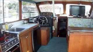 Uniflite 36 Flybridge Yacht Cabin Walk Thru Video by South Mountain Yachts (949) 842-2344