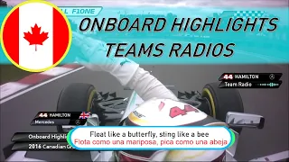 F1 Onboard highlights & Teams Radios | 2016 CANADIAN GRAND PRIX