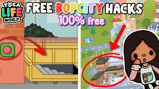🤯 FREE HACKS and SECRETS in BOP CITY🤫😱 #tocaboca *with voice*🎙️|| toca life world 🌍