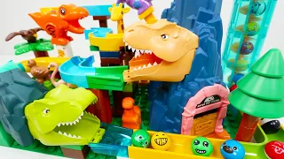 Satisfying Building Block coaster ☆ Marble Run ASMR Double Dinosaur Tunnel Course