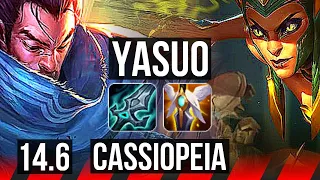 YASUO vs CASSIO (TOP) | 8 solo kills, 67% winrate | EUW Master | 14.6