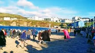 2021 NEW YEAR'S DAY DIP | Port Erin Beach 🇮🇲 isle of man