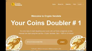 CRYPTO VENDETA.COM Live Payment Proof Earn Money Online Double Profit