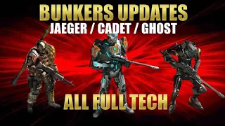 War Commander Bunkers Updates Jaeger/ Cadet / Ghost All Full Tech .