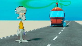 SQUIDWARD GETS HIT BY A BUS