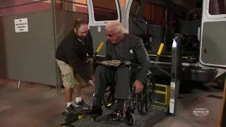 Ric Flair On A Wheel Chair Arrives In A Handy-Van
