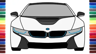 How to draw BMW i8 front view