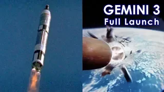 GEMINI 3 Launch to Staging [HD source] (1965/03/23)