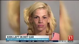 Mother arrested after leaving kids in hot car