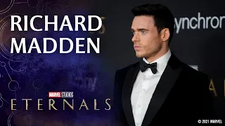 Richard Madden on Practicing His Laser Vision | Marvel Studios' Eternals Red Carpet