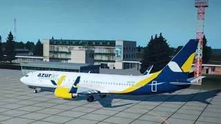 Boeing 737-800 Azur Air Ukraine (UKDE-LTAI). Посадка в Анталии. Турция 🇹🇷 X PLANE 11