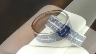 Tungsten Carbide Double Blue Carbon Fiber Inlay Ring (8.0mm)